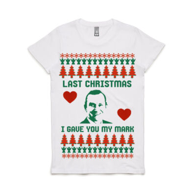 Last Christmas I Gave You My Mark - Ugly Christmas Tee [Womens] Thumbnail
