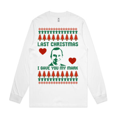 Last Christmas I Gave You My Mark - Ugly Christmas LS T-Shirt 2 Thumbnail